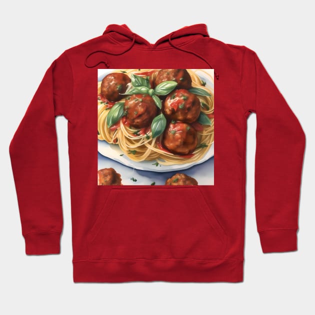 National Spaghetti Day - January 4 - Watercolor Hoodie by Oldetimemercan
